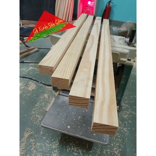 Bó 4 thanh gỗ thông vuông 3x4cm dài 1m2 đã được bào láng đẹp 4 mặt