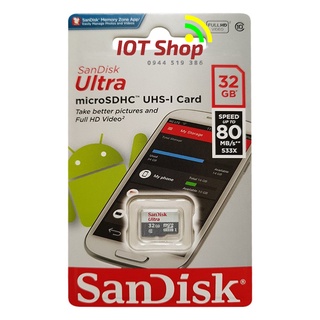 Thẻ nhớ microsd sandisk ultra 32gb/64gb/128gb class 10 up to 100mb/s chuyên dụng cho camera - hàng chính hãng