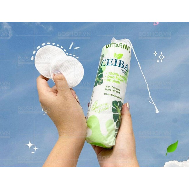 Bông Tẩy Trang Hữu Cơ Organic Ceiba Tree 80 miếng