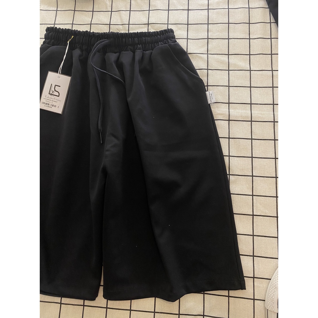 Quần short nam nữ Lylyshop chất umi cotton mịn lì kiểu quần đùi ống rộng unisex phong cách cá tính có size M,L | BigBuy360 - bigbuy360.vn