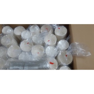 50 Tô giấy 10oz ~ 300ml tô giấy kèm nắp trắng trơn đựng cháo, canh, mì cay