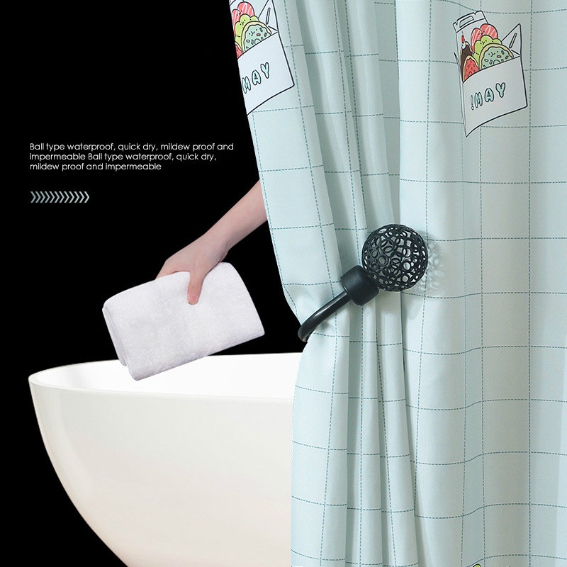 Polyester waterproof digital printing nut thickened shower curtain