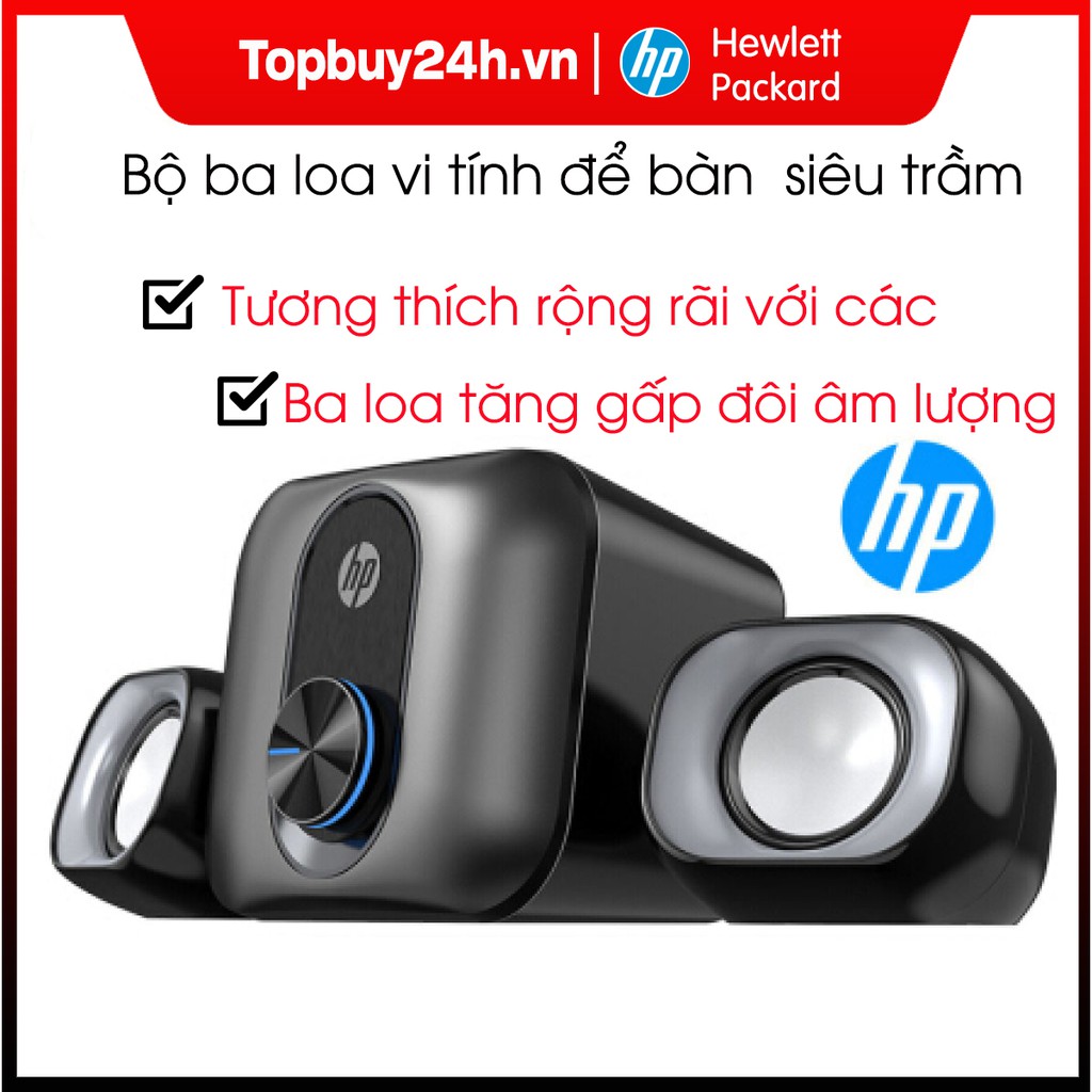 Loa vi tính HP DHS-2111s, bộ ba loa để bàn mini siêu trầm, âm thanh 4D