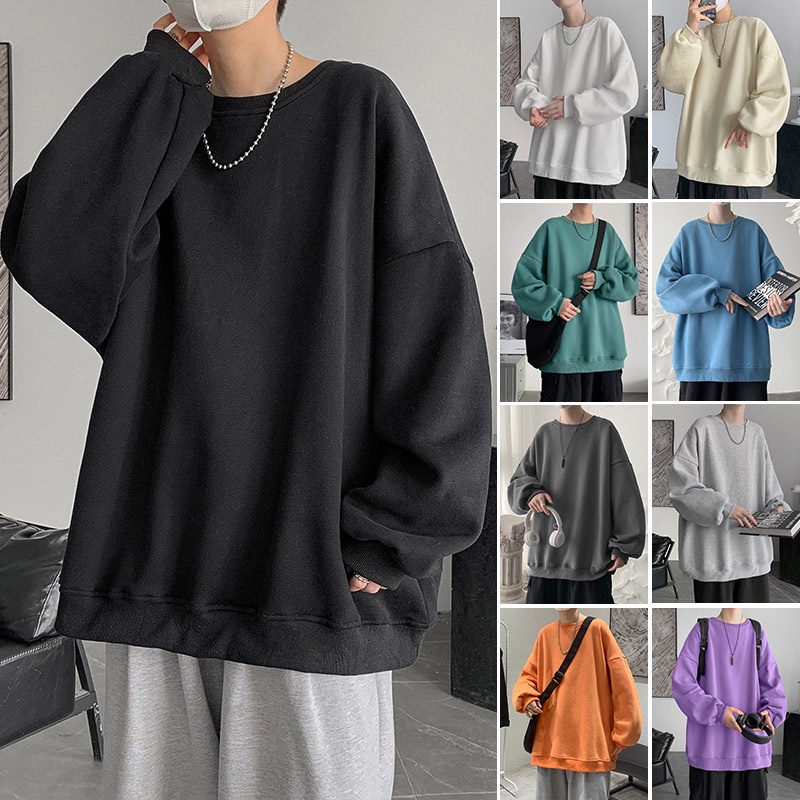 [ Mã 12FASHIONSALE1 giảm 10K đơn 50K ] Áo thun mỏng cổ tròn dài tay phong cách mùa xuân thu 2021 cho nam