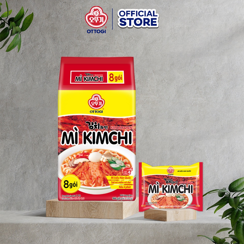 Lốc 8 Mì Ottogi Kim Chi / Mì Bò Hầm Ottogi 120G/ gói
