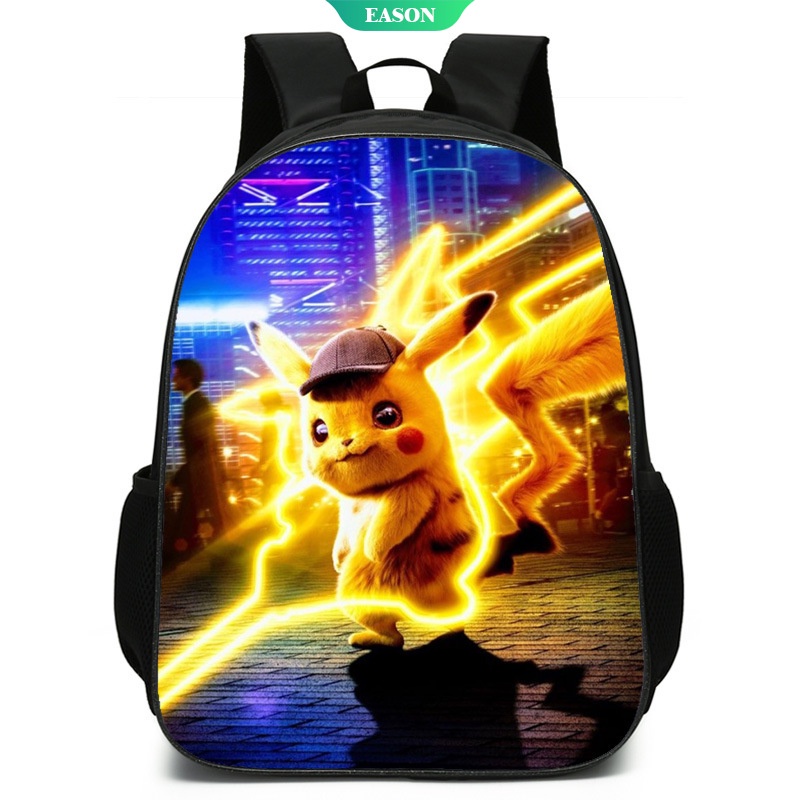 Ba Lô Đi Học Bằng Polyester Chống Thấm Nước In Họa Tiết Hoạt Hình Pokemon 3D Cho Bé