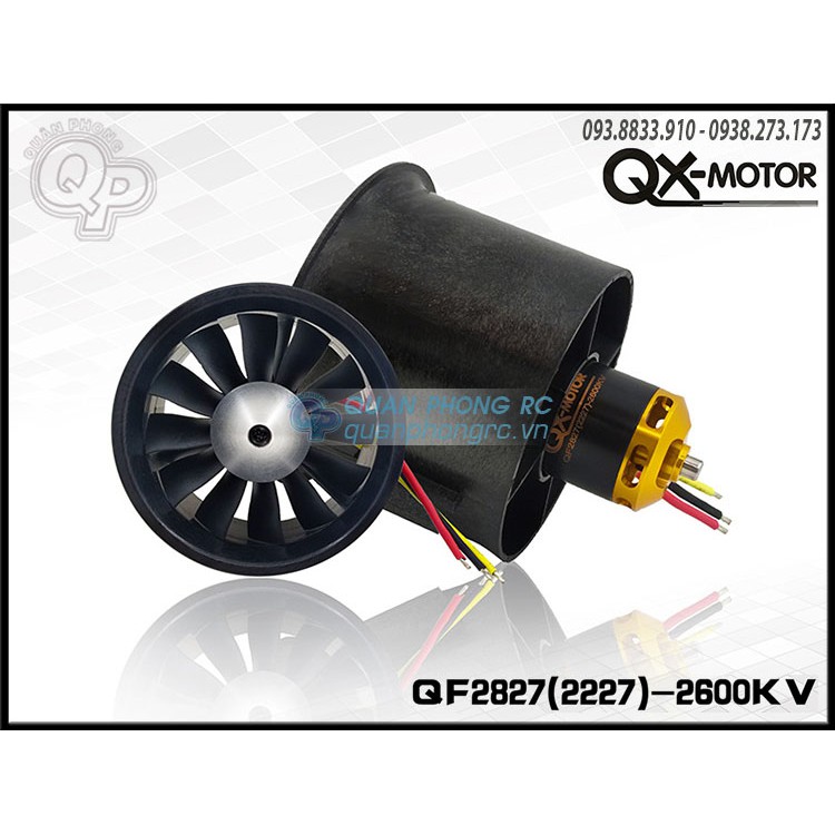 QX-MOTOR Ducted Fan 70mm 12 Blades QF2827 2600KV EDF 70mm Brushless Motor (2227) (3-4S)