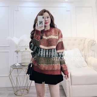 Áo len thổ cẩm đỏ