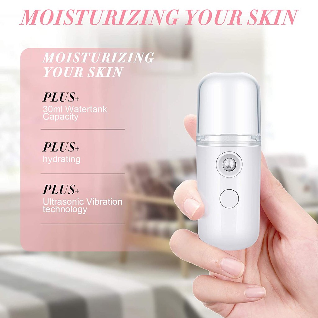 Máy Phun Sương Mini Máy Xịt Khoáng Cầm Tay Đa Năng Phun Sương Làm Mát Cấp Ẩm Cho Da Giúp Da Mịn Màng Căng Bóng