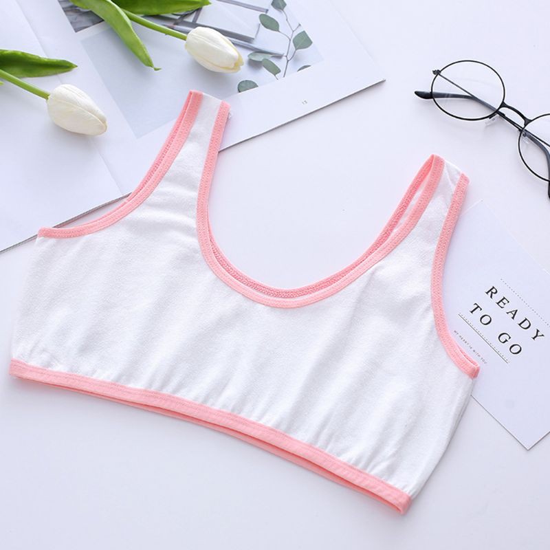 Áo Bra Cotton Dây Bản To Hoạ Tiết Hoạt Hình Cho Bé Gái