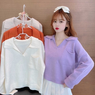 Áo len nữ dài tay cổ tròn thời trang
