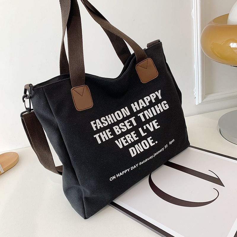 Túi Xách Canvas Cỡ Lớn Thiết Kế Đơn Giản Phong Cách Retro