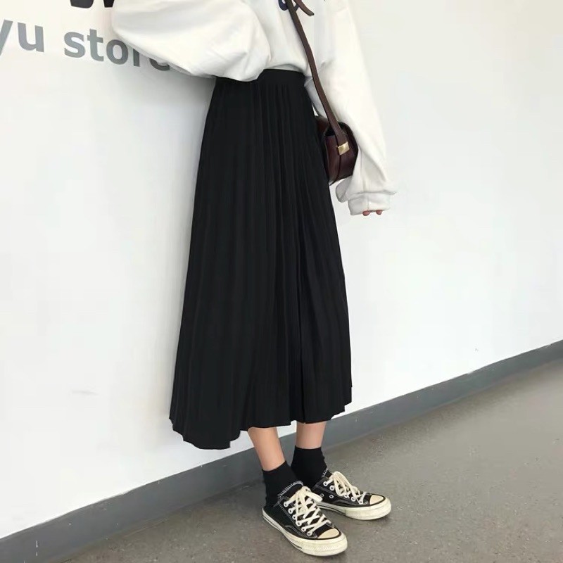 CHÂN VÁY XẾP LI ĐEN TRƠN ❤CHÂN VÁY NỮ CV060