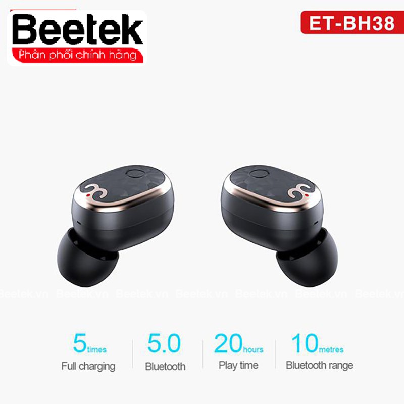 Tai nghe Bluetooth Earldom ET-BH38 True Wireless, Công nghệ V5.0, Đốc sạc 1500mAh, Thời gian chờ 120h