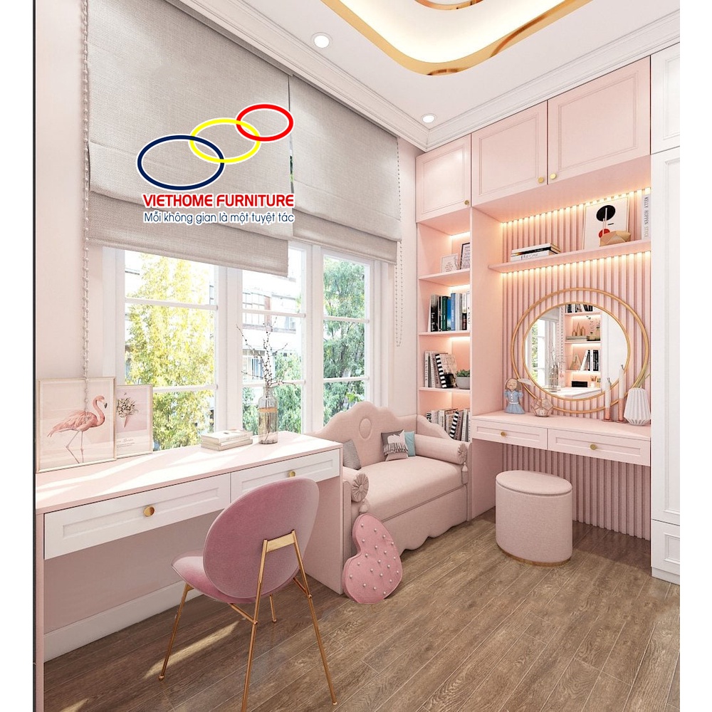 Giường tầng cầu trượt cho bé đẹp & chắc chắn,bền bỉ thương hiệu Viethome