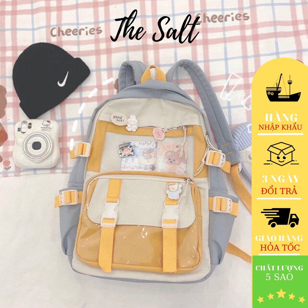 Balo thời trang💖FREESHIP💖 Balo Ulzzang học sinh Goodluck đựng nhiều tập sách Laptop 15inch , tặng kèm sticker +móc gấu