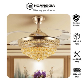 Quạt trần đèn trang trí- quạt đèn dấu cánh cao cấp