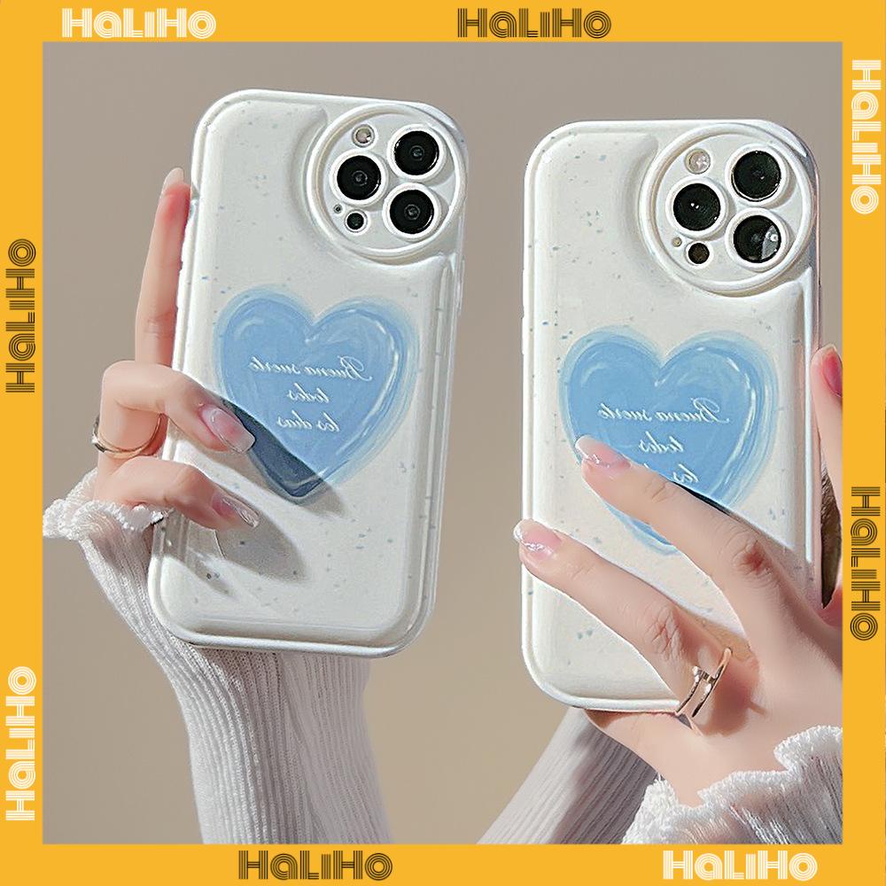 iPhone Case Silicone Soft Case Airbag Shockproof Protection Camera Blue Heart Dot Cute Compatible For iPhone 11 Pro Max 13 Pro Max 12 Pro Max 7Plus xr XS Max
