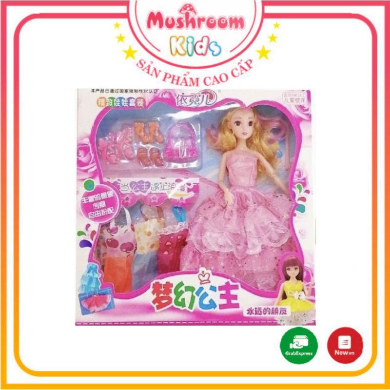 Hộp Đồ Chơi Búp Bê Barbie Thời Trang Có Khớp Xoay Và Phụ Kiện Đi Kèm Dành Cho Bé