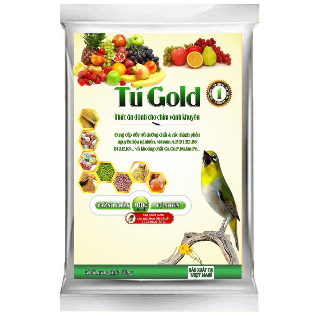 Combo 5 cám chim vành khuyên Tú Gold số 1 - Gói 100gram