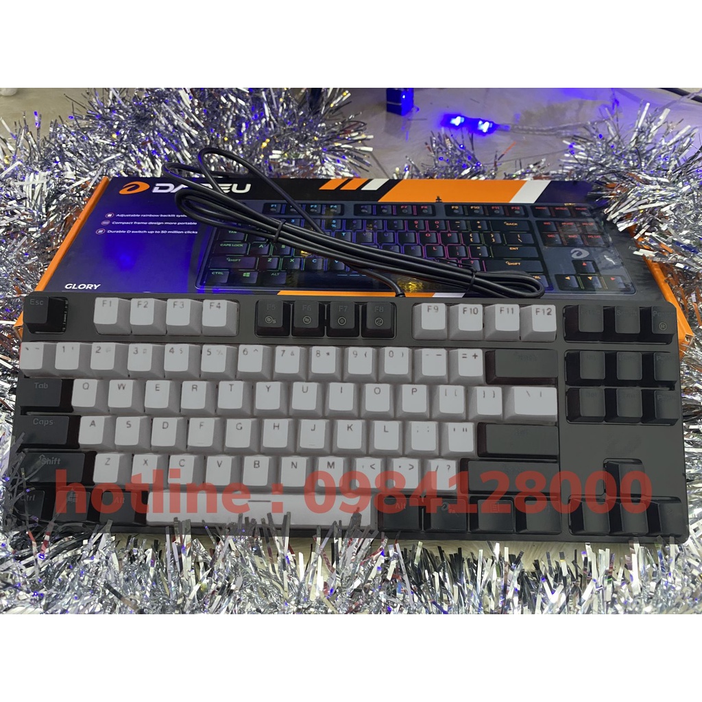 [Mã 44ELSALE2 giảm 7% đơn 300K] Bàn phím cơ Dareu EK87- Đèn led raibown - Mix keycap - Bảo hành 24 tháng - Lỗi 1 đổi 1