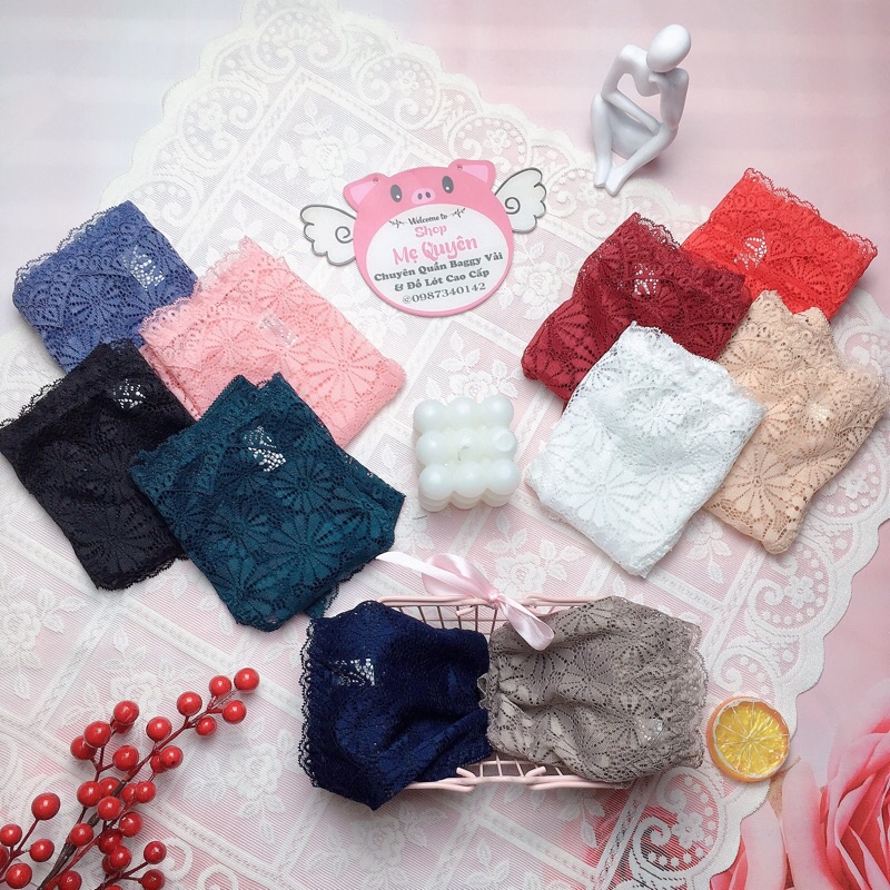 Quần lót nữ ren đùi hoa cúc sexy, không viền cạp cao ôm bụng nâng mông chất ren mềm mướt cho nàng thoải mái cả ngày