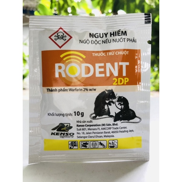 5 Gói * Rodent 2DP 10g - Diệt chuột tận gốc