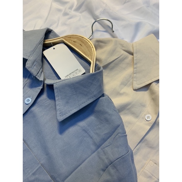 Áo Sơmi trơn vintage oversize chất thô mềm dày dặn hàng quảng châu loại 1