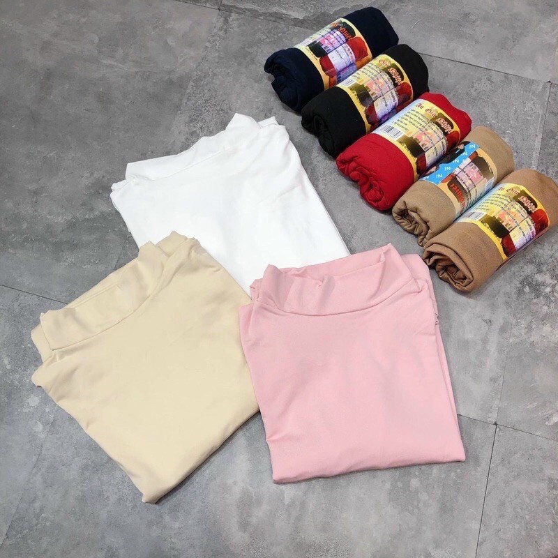 Áo thun croptop cổ lọ dài tay nhiều màu - Phông trơn dáng ôm body kiểu học sinh, phong cách hàn quốc đẹp ulzzang