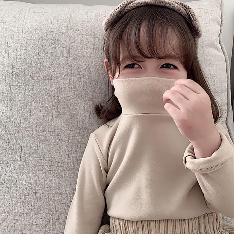 Áo Thun Tay Dài Cổ Lọ Thời Trang Cho Bé Cao Từ 80 Đến 140cm