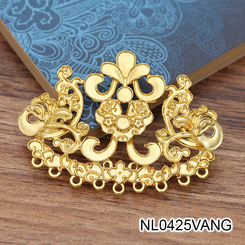 Phiến đúc sơn tráng men phong cách điểm thúy 62*45mm nguyên liệu làm trâm làm trang sức cổ trang cospay có màu KC