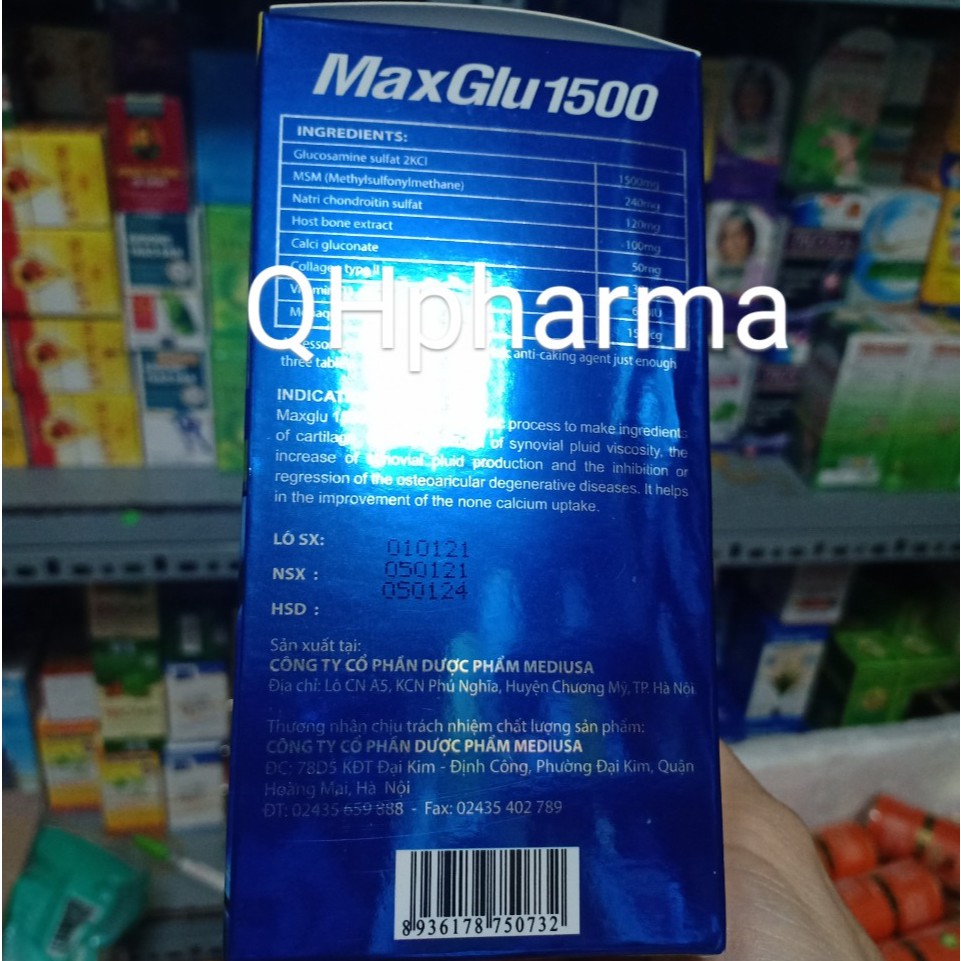 Viên bổ xương khớp MAXGLU 1500 lọ 60 viên