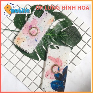 Ốp lưng điện thoại hình Hoa golden kèm Ring