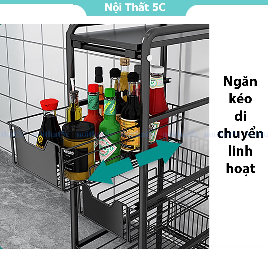 Kệ để đồ đa năng kệ để rau củ quả 4 5 tầng khung thép carbon cao cấp chịu lực cao, có thê sử dụng để phòng bếp, nhà tắm