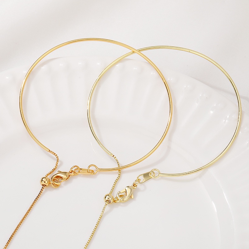 Vòng Tay Có Thể Điều Chỉnh diy Bằng Đồng 14K Màu Vàng Kim