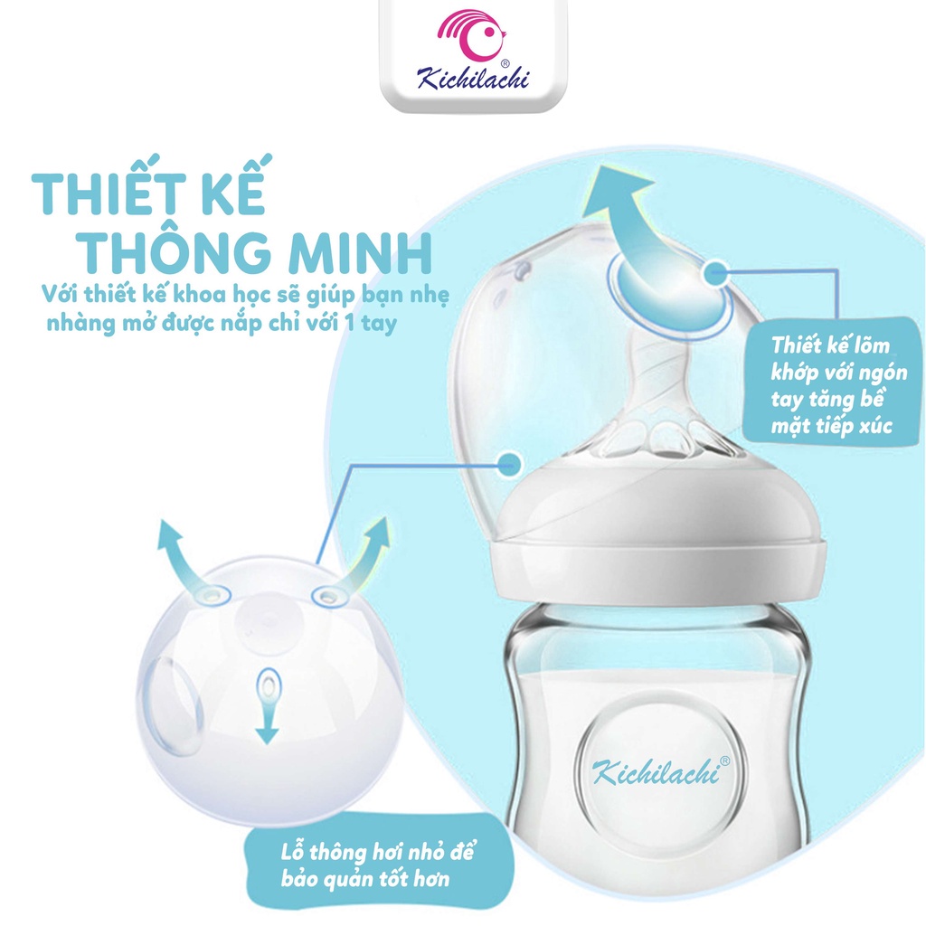 Bình Sữa Cổ Rộng Kichi Natural Nhựa Pp Cao Câp Dung Tích 125ml-260ml