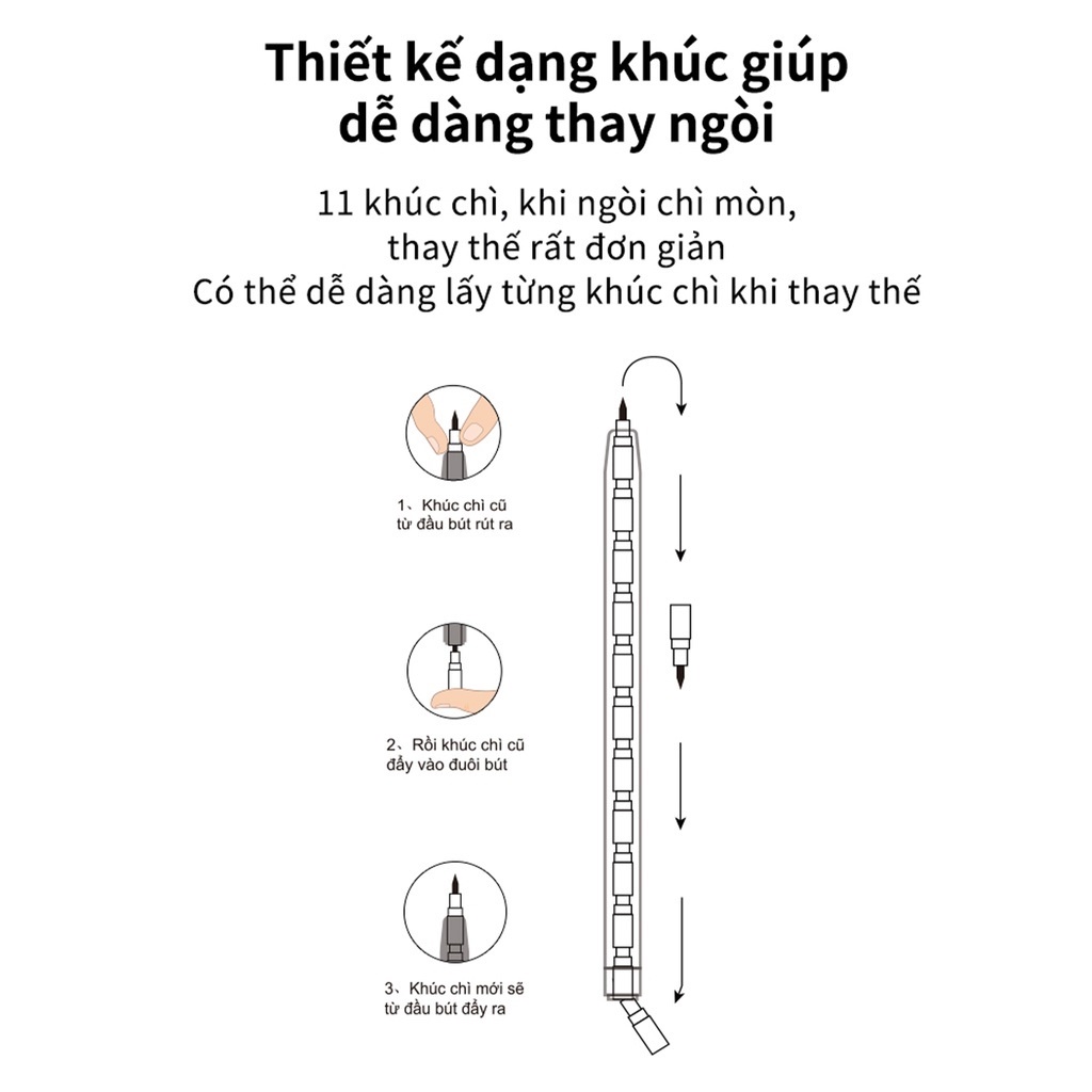 Bút chì khúc cute kèm đầu tẩy văn phòng phẩm Gôn đồ chơi