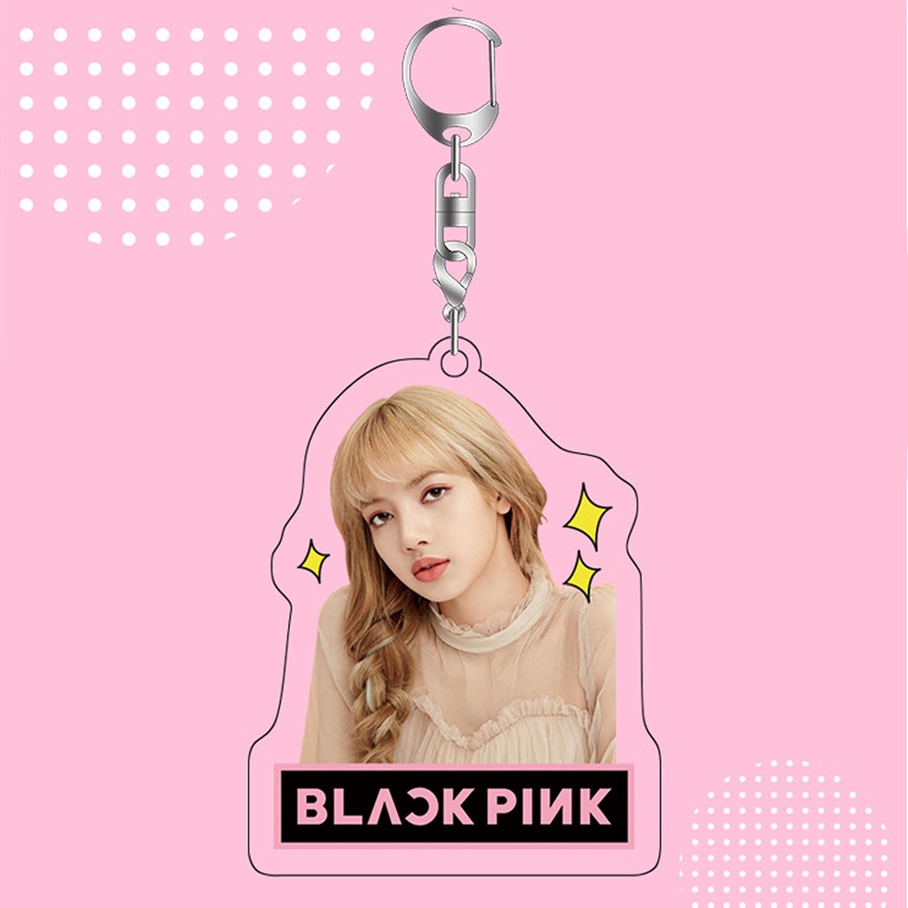 Móc Treo Chìa Khóa / Túi Hình Lisa Hai Mặt Bằng Acrylic In Hình Nhóm Nhạc Blackpink