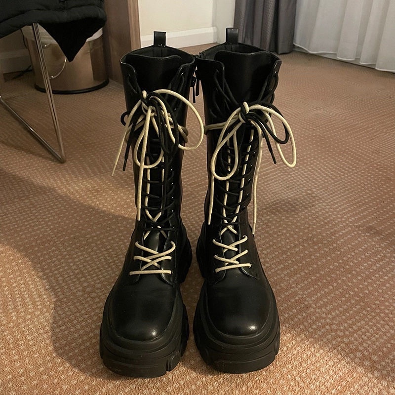 Giày Boot Da Cao Cổ Đế Cao 6cm size 35-40