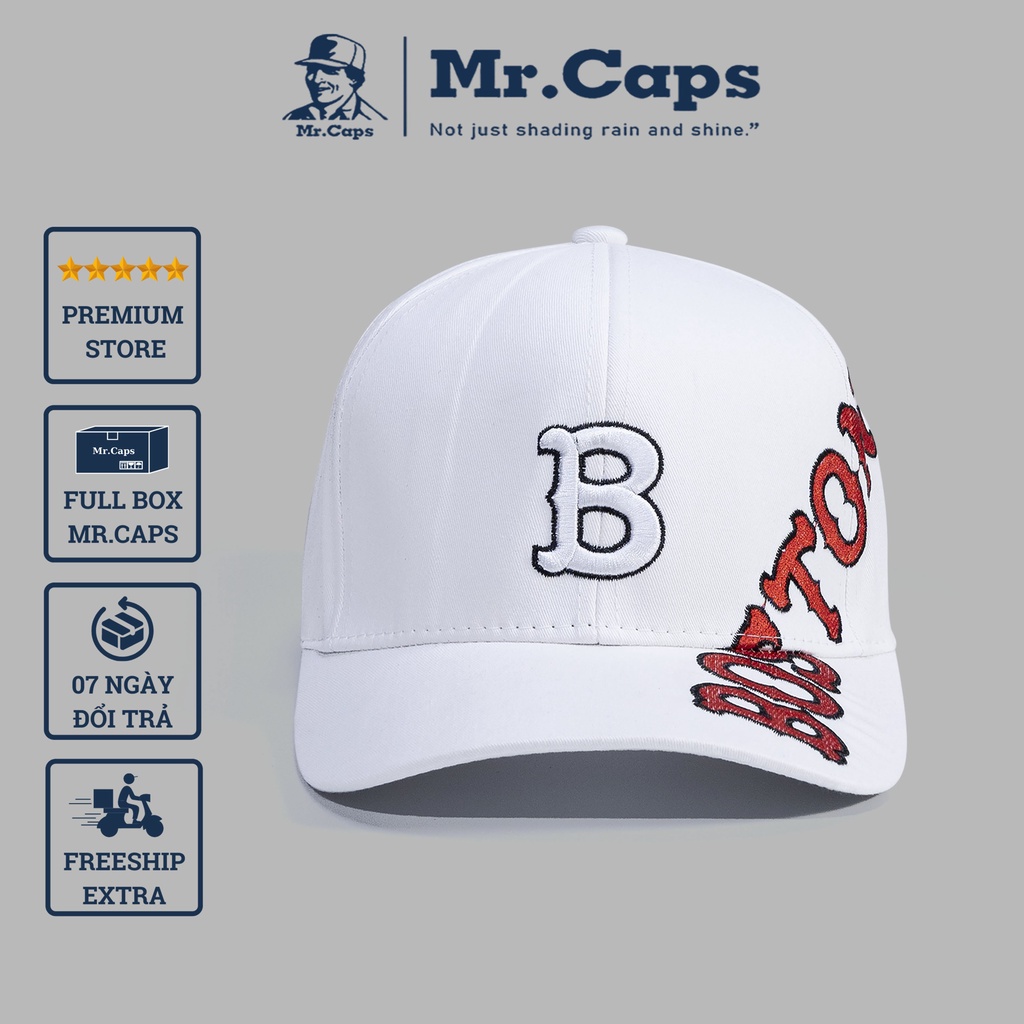 Nón nam nữ Boston - Mũ lưỡi trai thời trang unisex Hàn Quốc form thể thao ôm đầu vải kaki cotton cao cấp Mrcap BT02