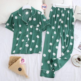 Pijama Lụa Tay Ngắn Quần Dài Y12