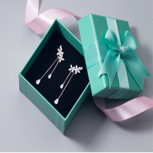 Khuyên tai bạc Ý s925 hoa đá thả dài E8924 - AROCH Jewelry