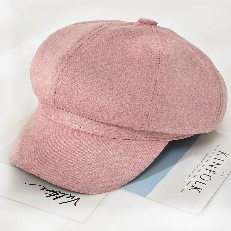 Mũ Beret Da Lộn Phong Cách Retro