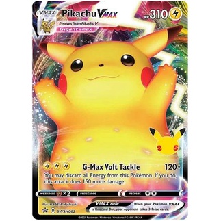 CHÍNH HÃNG Thẻ Bài Pokemon Pikachu VMAX - SWSH062 - Promo
