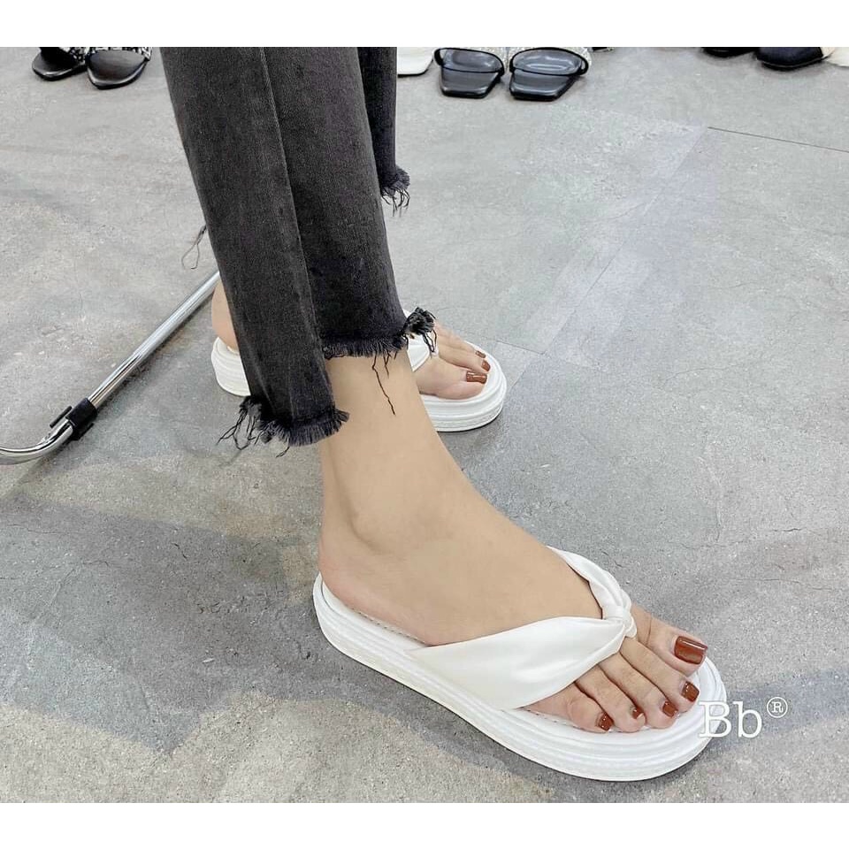 Dép bánh mì nữ đế dày quai kẹp xỏ ngón chất siêu mềm,hình shop tự chụp thật