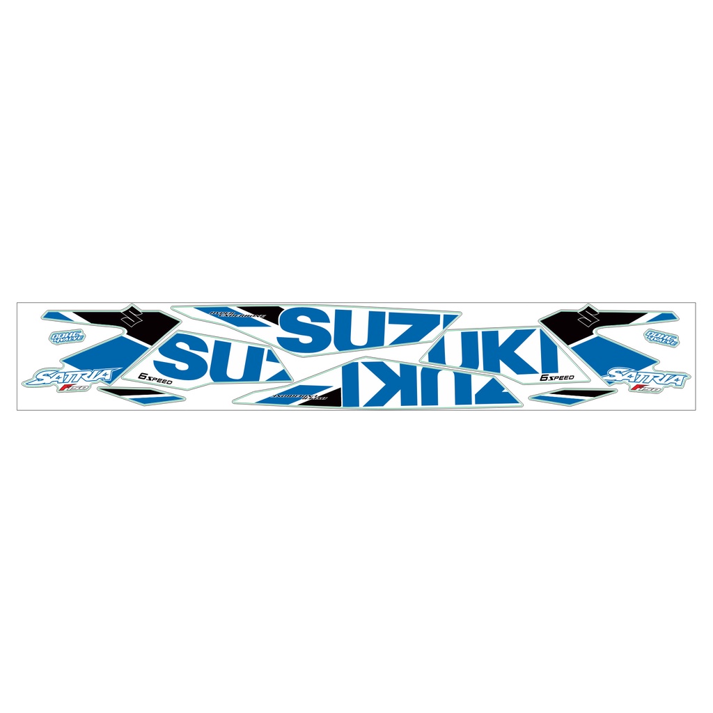 Tem Rời cao cấp Satria mẫu zin 2021 màu bạc xanh đen