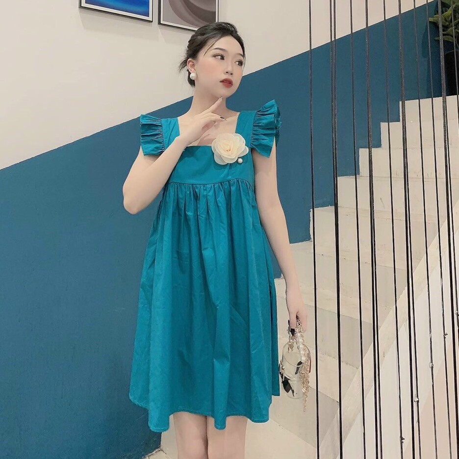 Đầm Xòe 2 Dây Cánh Tiên Cài Bông Ngực Chất Liệu Kate Xịn Thời Trang Nữ ĐẶNG DIỆU Màu Sắc Nhã Nhặn