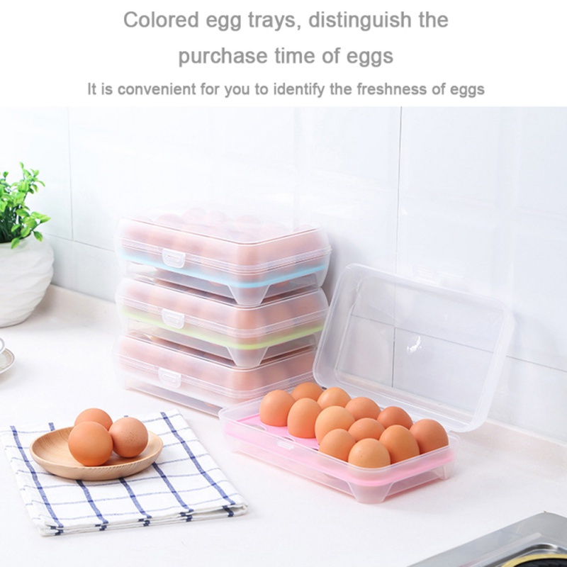 Hộp Đựng Trứng 15 Ngăn Bằng Nhựa Nhiều Tầng Cho Tủ Lạnh