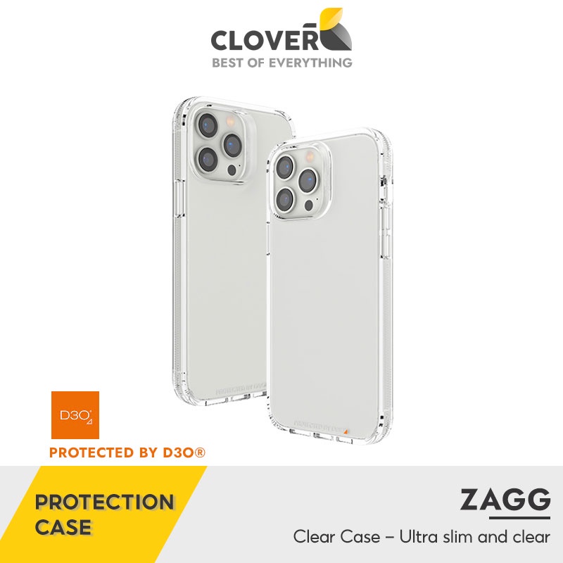 Ốp Lưng Trong Suốt Zagg Clear Case Viền Tpu Dẻo Chống Sốc Đến 4m Lưng Pc Cứng Chống Trầy Xước Cho Ip13 12 Series Cloverb