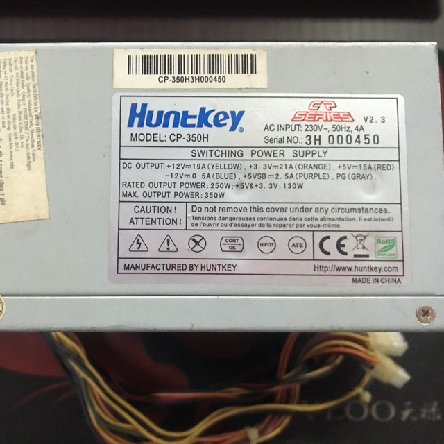 Nguồn HUNTKEY 400W Có nguồn phụ 6pin CST